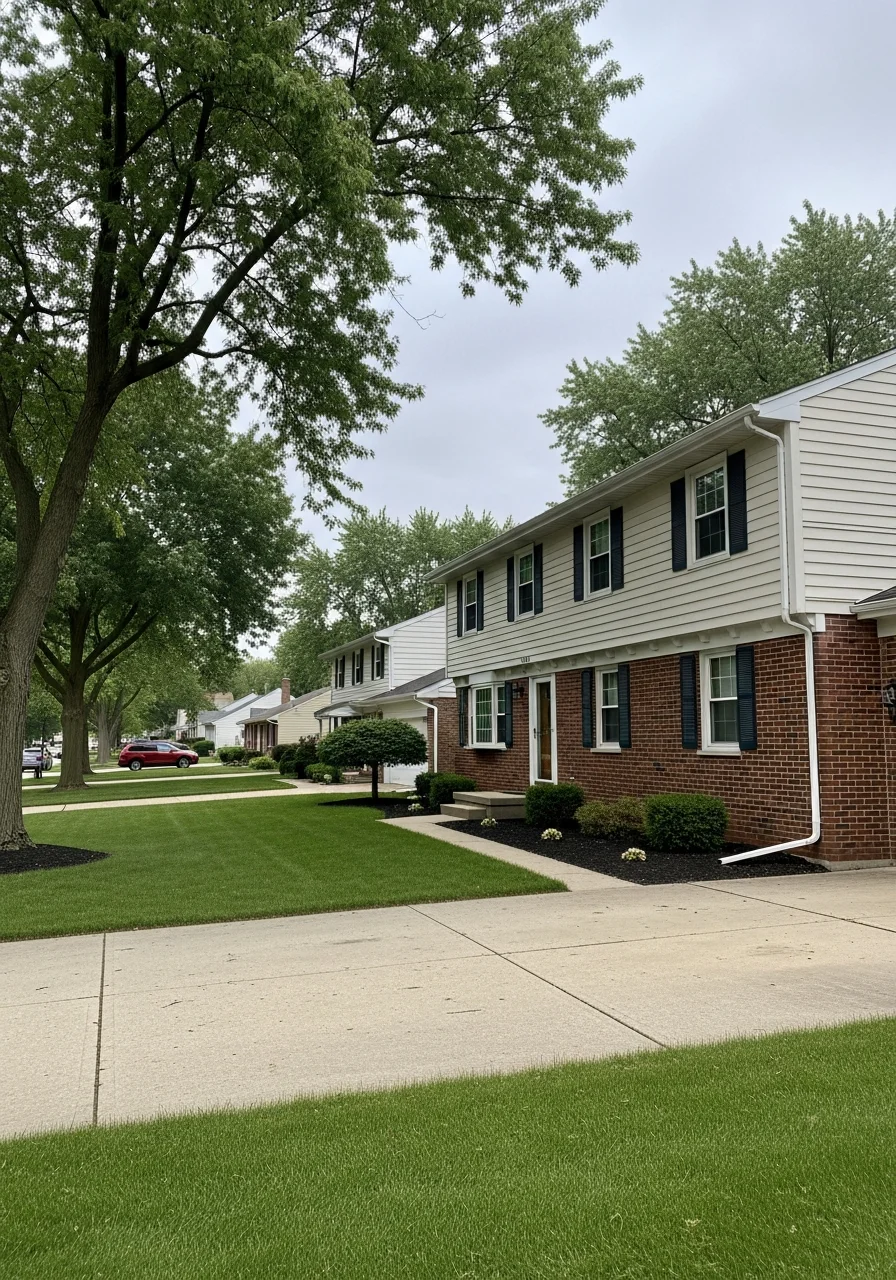 Exterior view of a well-maintained Macomb County home with updated features and professional finishing.